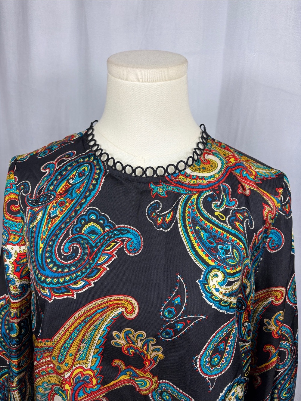 J. Crew Silk Twill Top Blouse in Bold Paisley Multi. - Picture 5 of 13